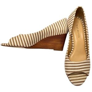 Talbots Royce Peep Toe Wedges Size 7M